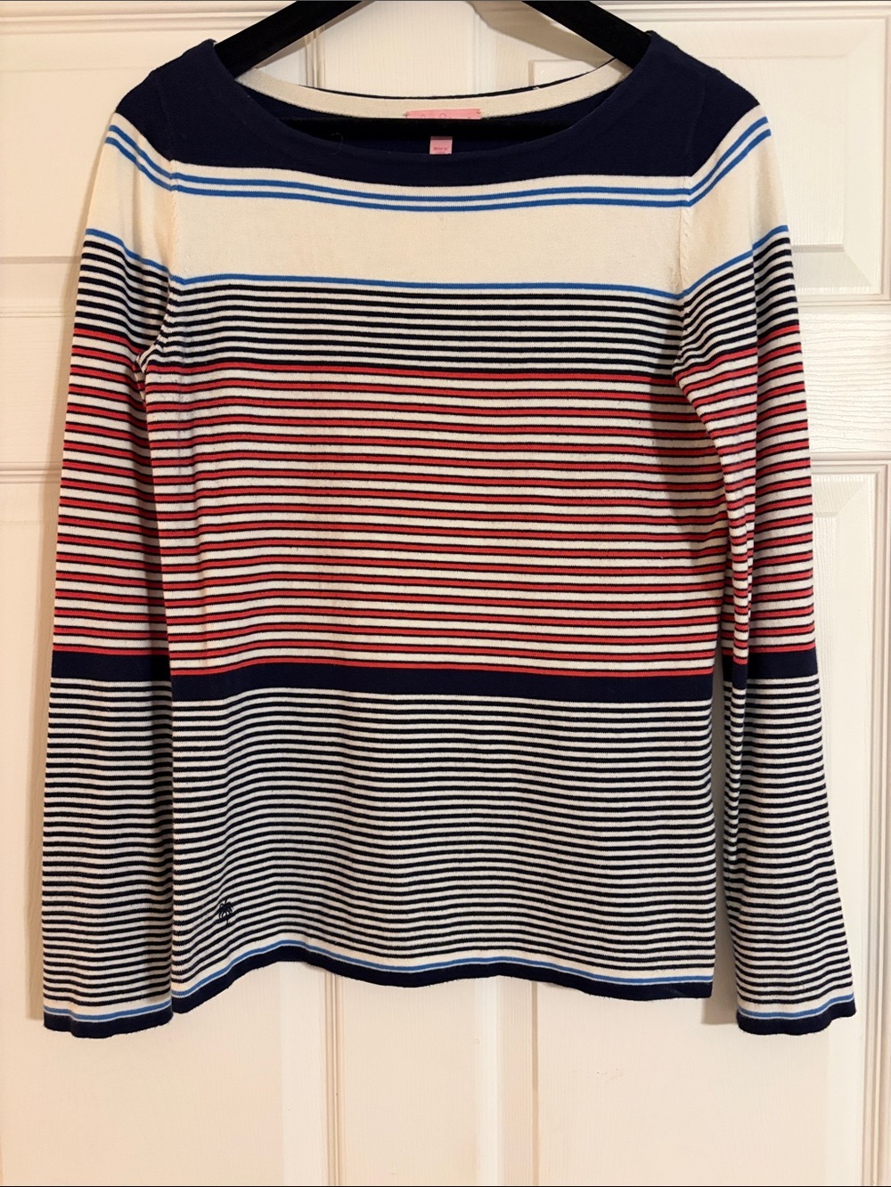 Lilly Pulitzer Maria Boatneck Sweater - Paradise Stripe - Size Large